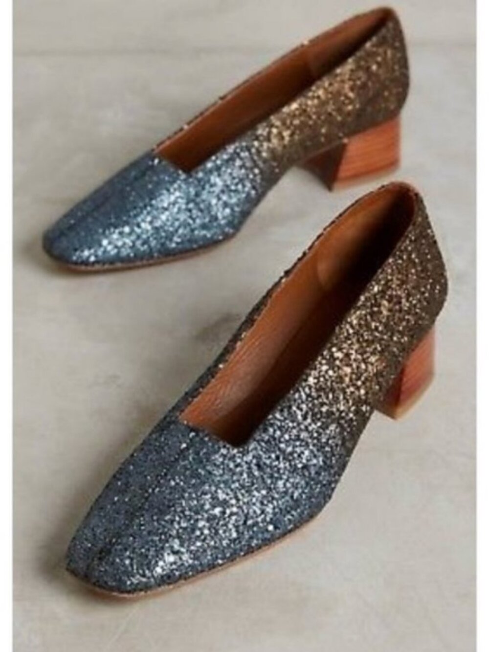 Miista Taissa Pump Morning Sky Glitter Size EU 38 US 7.5 Anthropologie